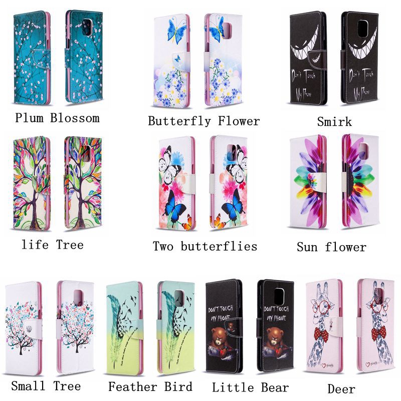 ReadyStock Leather Case Huawei Honor 10i 8S 8A PSmart Plus 2019 Y5 Y6 Pro 2019 Y7 Prime 2019 Flip Case Cute Butterfly Card Holder Flashion Plum Blossom Bear Tree Pattern Samsung Case