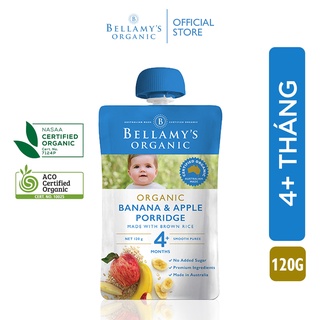 Hỗn Hợp Chuối, Táo, Yến Mạch Hữu Cơ Xay Nhuyễn Bellamy's Organic