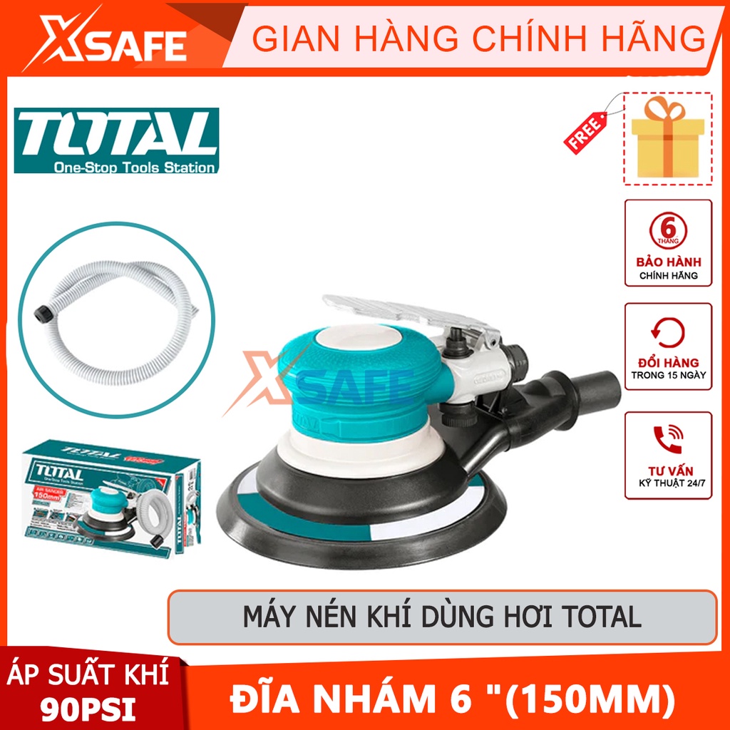 Máy chà nhám 6 &quot;/150mm Total TAT91512, máy chà nhám dùng hơi, đầu hút PT 1/4inch, tốc độ không tải 10500 - CHÍNH HÃNG