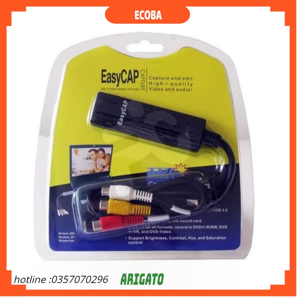Dây cáp Easycap USB 2.0 Ghi chương trình TV-VCD-DVD-Camera
