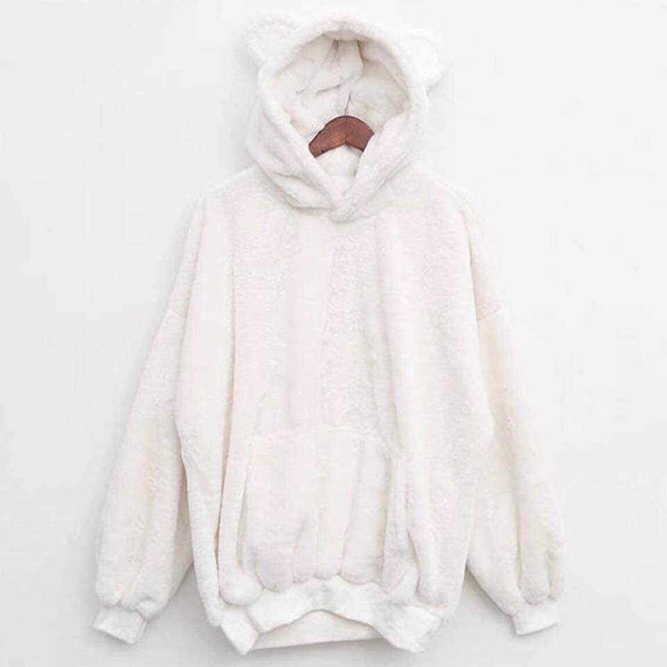 [MUST HAVE] Áo hoodie lông mũ tai gấu CUTE UNISEX | BigBuy360 - bigbuy360.vn