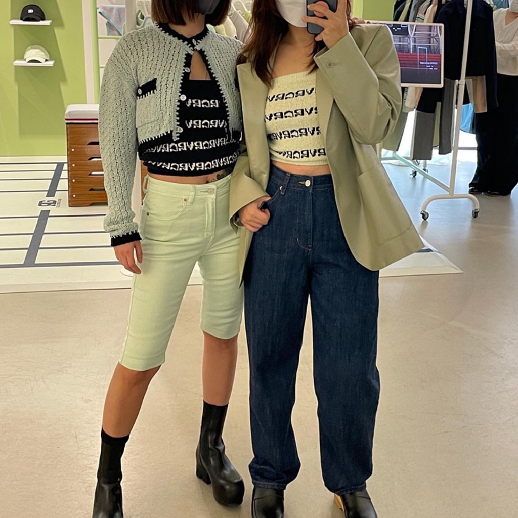 Áo ống SUXI màu sắc tương phản phong cách Hàn Quốc quyến rũ dành cho nữ