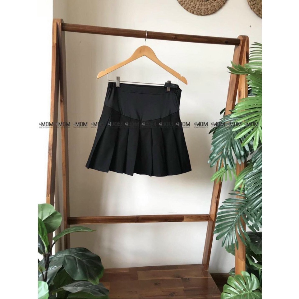 CHÂN VÁY BẦU NGẮN XẾP LY . MẶC CẢ BẦU NHỎ - BẦU TO VÀ SAU SINH