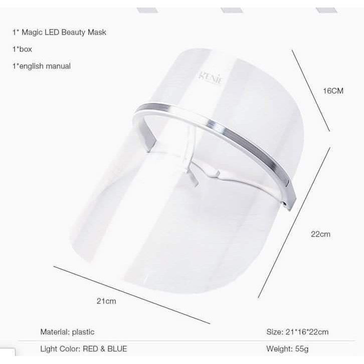 Mặt nạ ánh sáng sinh học 3 màu Genie Led Theraphy