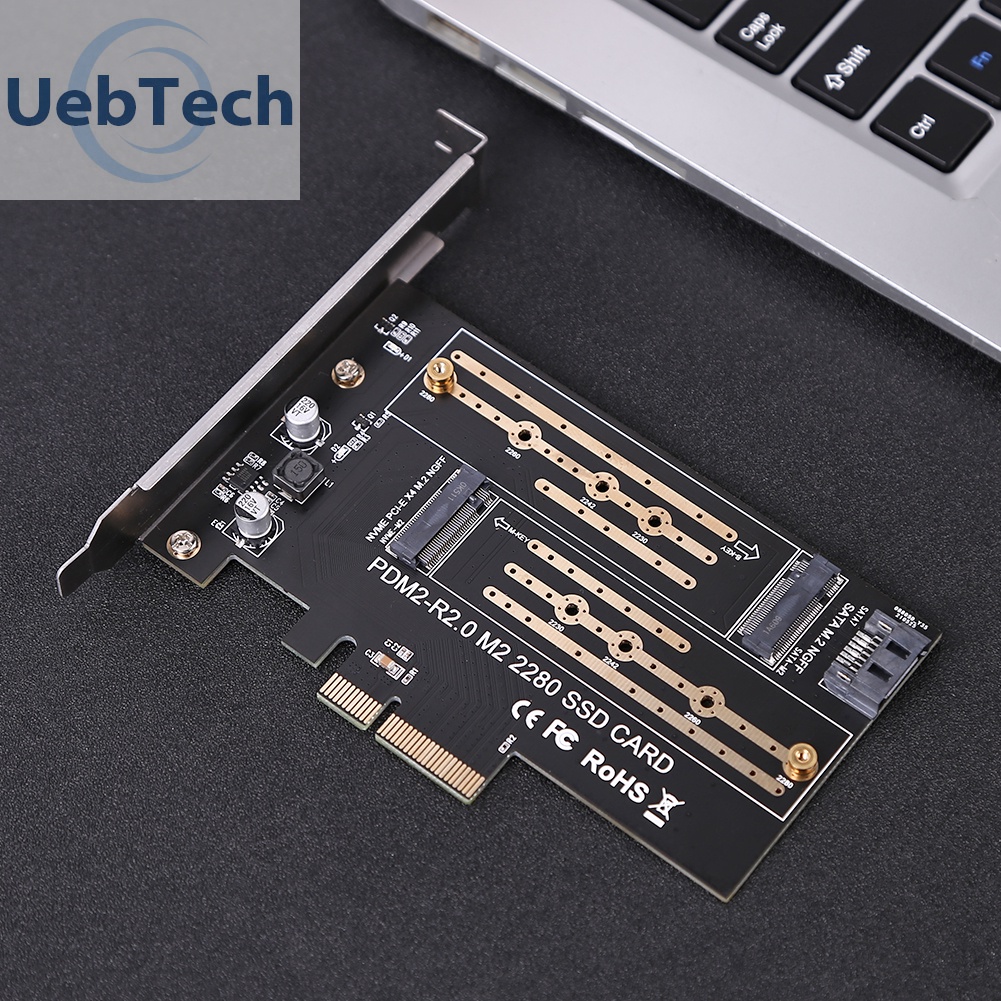 Thẻ chuyển đổi mở rộng Uebtech M.2 NVME sang PCIE SSD sang PCI-E 3.0 X4 SATA | BigBuy360 - bigbuy360.vn