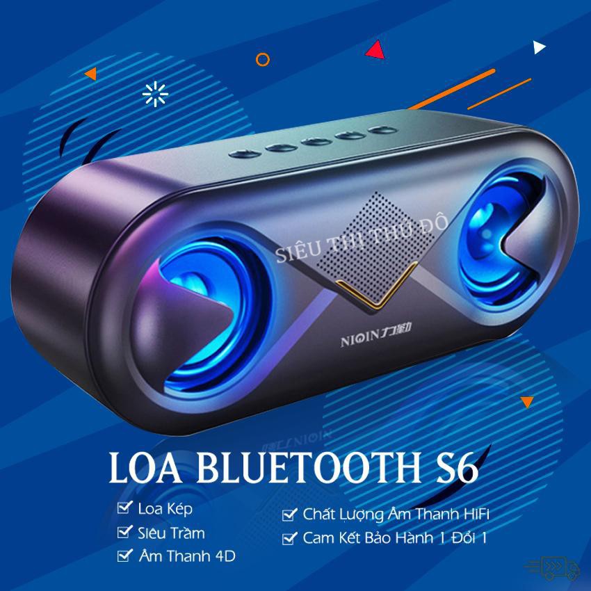 Loa Bluetooth Không Dây S6 Chính Hãng Có Đèn Led Nháy Theo Nhạc - Âm Thanh Cực Đỉnh, Dung Lượng Pin Lớn - ENZO