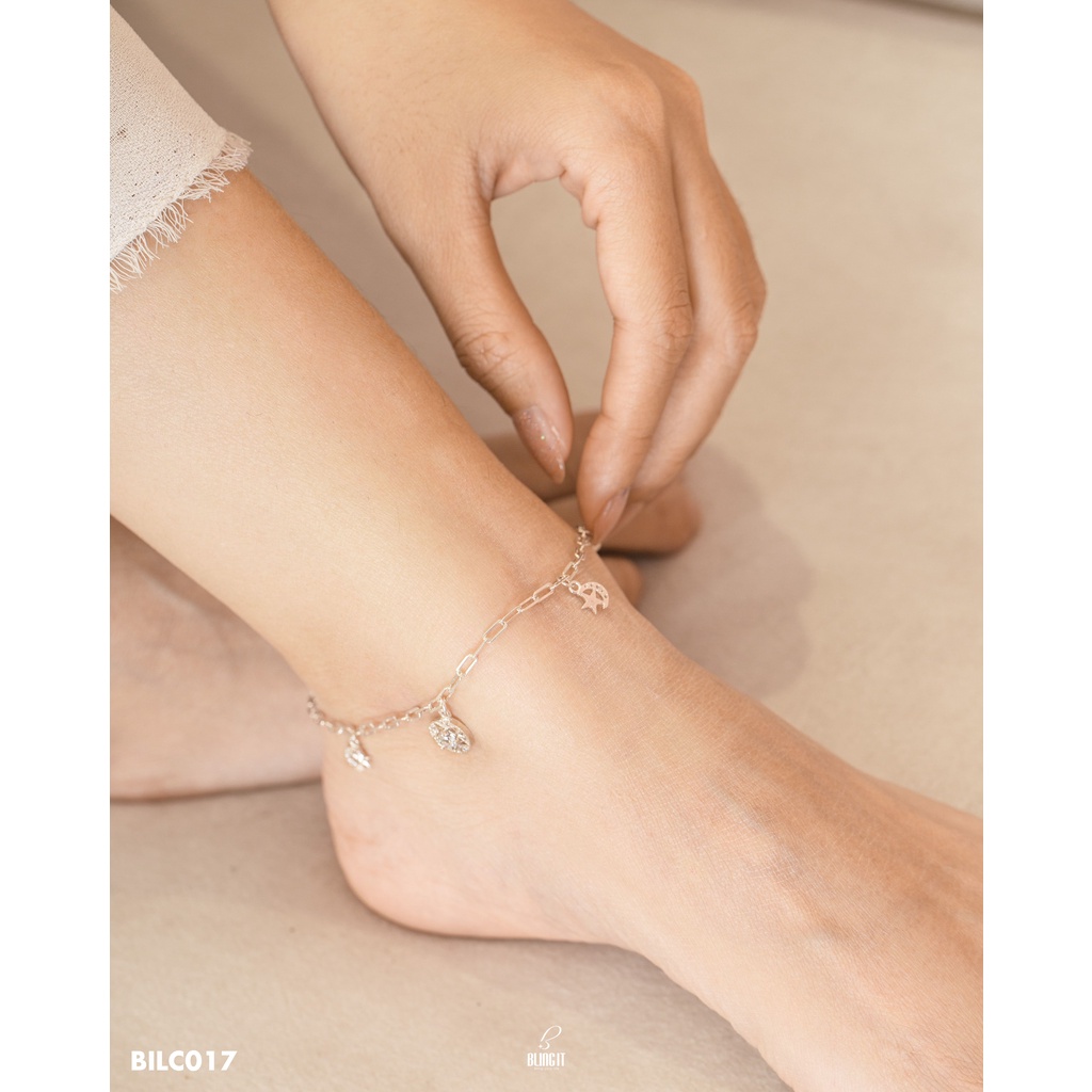 Lắc chân Bling It bạc nữ hình sao nữ tính BILC017