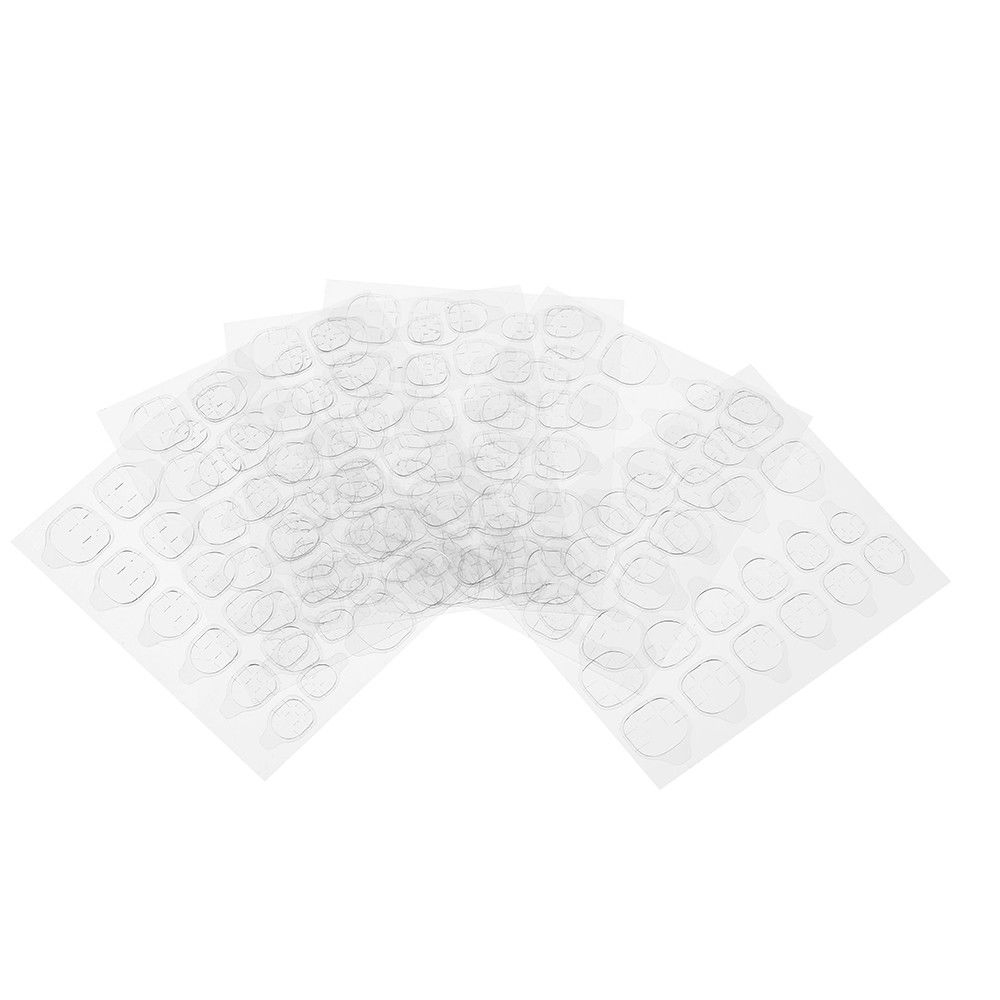 Bộ 5 Tò 60 Miếng Dán Móng Trong Suốt Trang Trí Nghệ Thuật Và Keo Hai Mặt