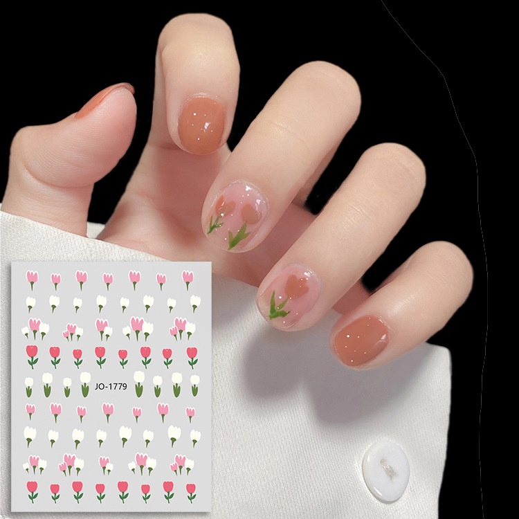 Sticker nail dán móng họa tiết hoa tulip