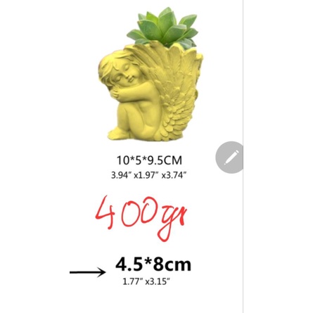Chậu tượng xi măng hình thiên thần trồng sen đá xương rồng.cây kiểng để bàn. decor.tô tượng