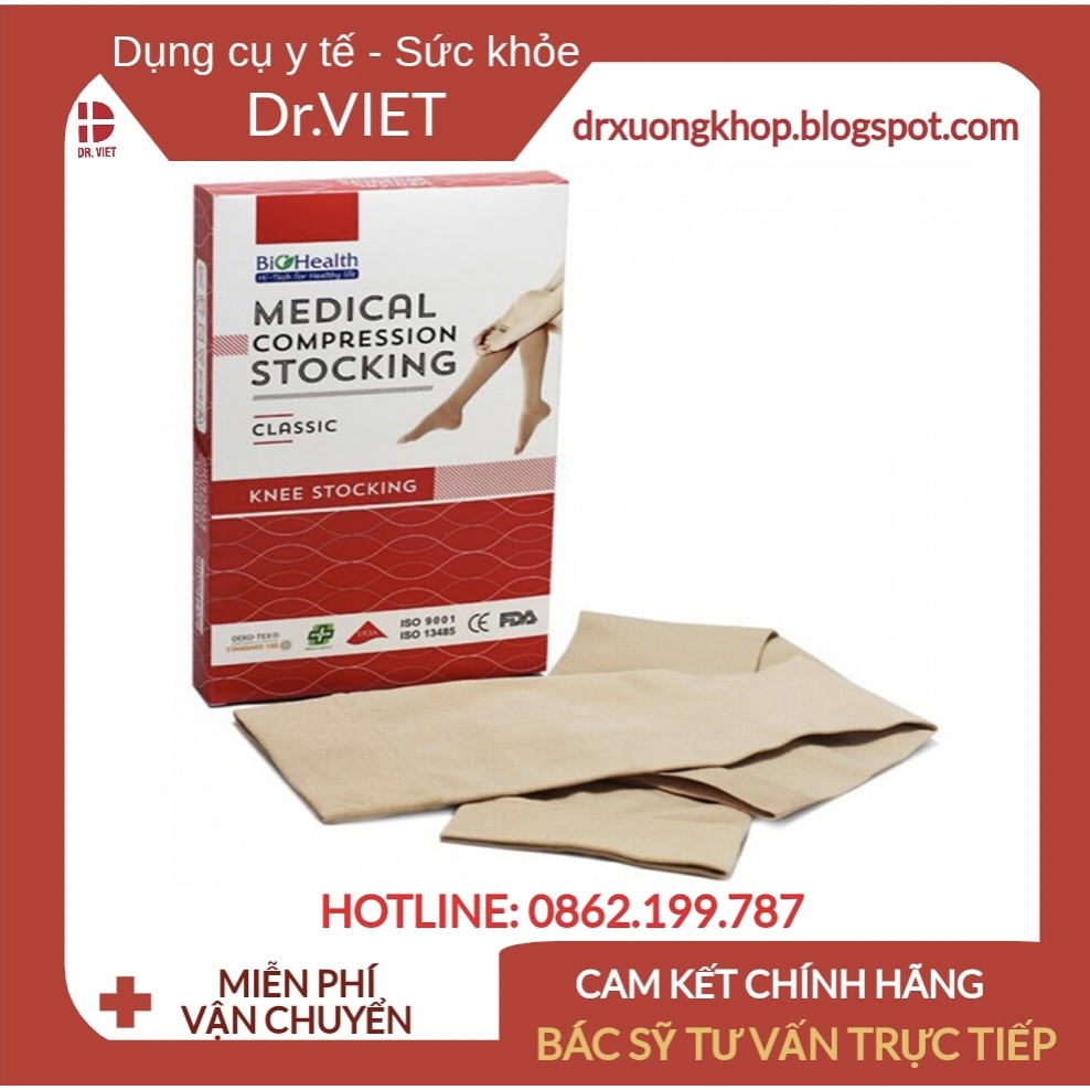 Vớ gối y khoa BioHealth Classic AD-Đạt tiêu chuẩn chất lượng Úc-phòng ngừa hỗ trợ bệnh suy giãn tĩnh mạch chân hiệu quả