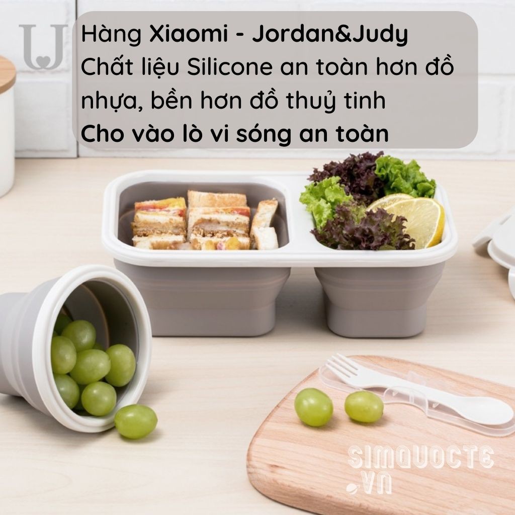 Hộp đựng cơm chia ngăn có thể gấp gọn silicone BPA-Free của Xiaomi Jordan&amp;Judy