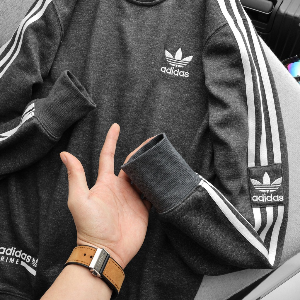 Áo Sweater Unisex tay dài thun cotton nỉ chân cua logo thêu chuẩn VNXK