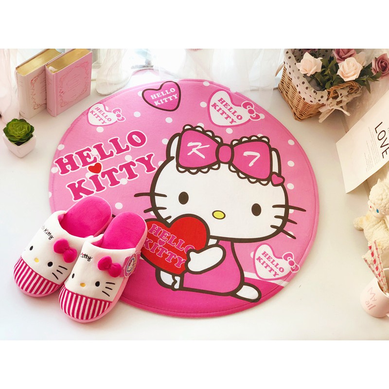 Thảm tròn size 60cm HELLO KITTY