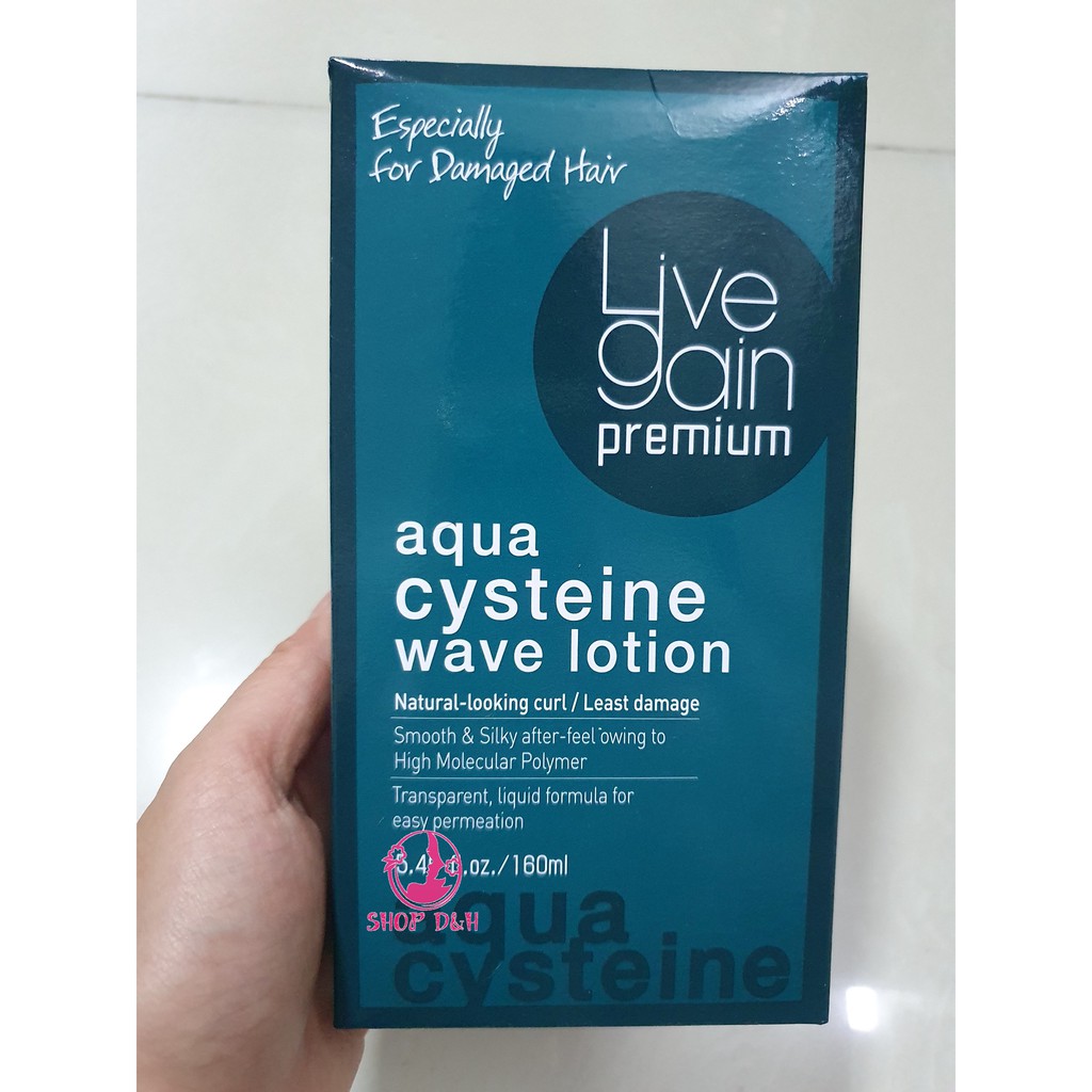 Thuốc uốn tóc Livegain Premium AQUA (Cysteine Wave Lotion + Wave Lotion)