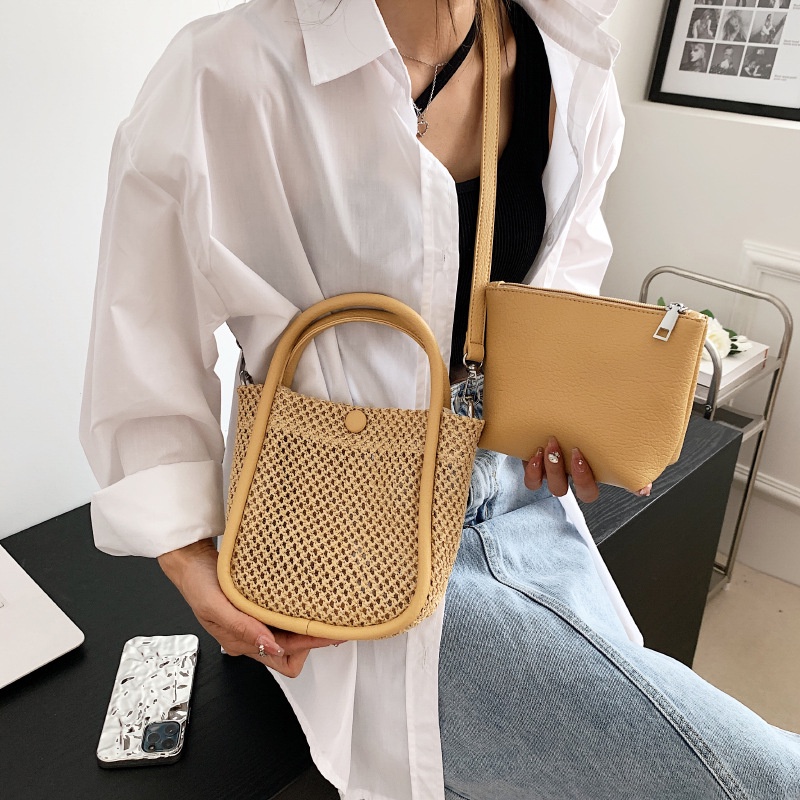 Túi cói Vai Bằng Rơm Đan Thời Trang Đi Biển Mới Dành Cho Mẹ Và Bé 2022