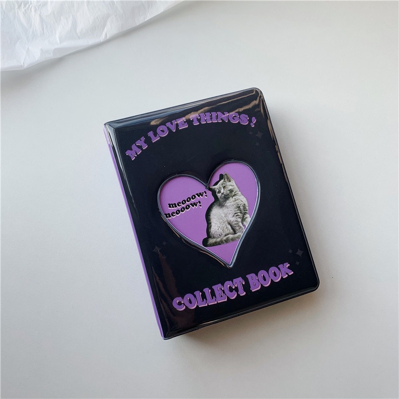 Album Đựng Thẻ Ảnh Kích Thước 3 Inch Họa Tiết Báo Hồng / Mèo Xinh Xắn