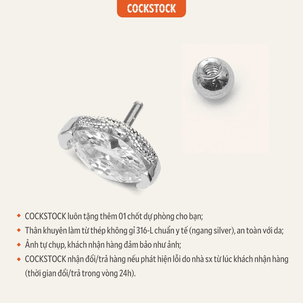 Khuyên tai đá lấp lánh (giá 1 chiếc)