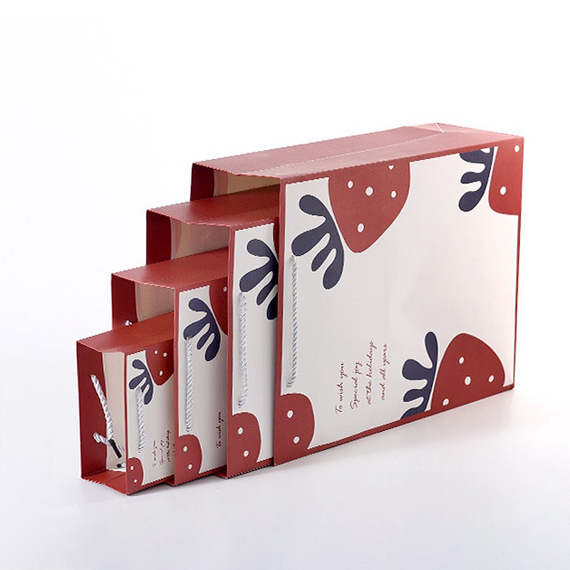 Túi Giấy Đựng Quà In Họa Tiết Dâu Tây Hoạt Hình Sáng Tạo