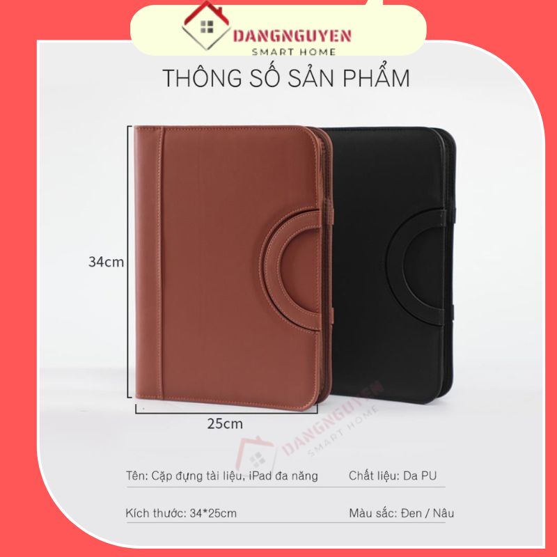 [Qùa Tặng - BÚT KÝ CAO CẤP ] Cặp Da A4 Cao Cấp - Cặp Trình Ký, Cặp Tài Liệu Đa Năng DN868 - Chức Năng 5 Trong 1