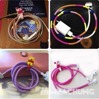 Combo 10 sợi dây quấn cáp sạc tai nghe