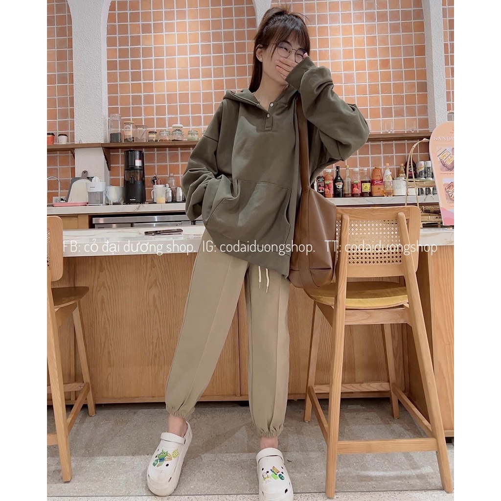 Áo Hoodie Nam Nữ Vải Nỉ Dày Dặn Phối Nút Bấm Cổ Cao Ấm ÁP Phong Cách Ulzzang Korea Cực Hot ,ct