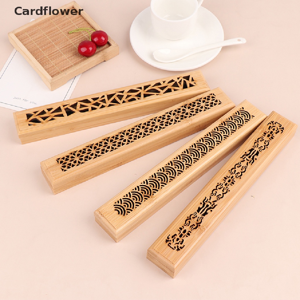 Hộp đựng đốt trầm hương bằng gỗ tre có ngăn đựng tro kiểu mới