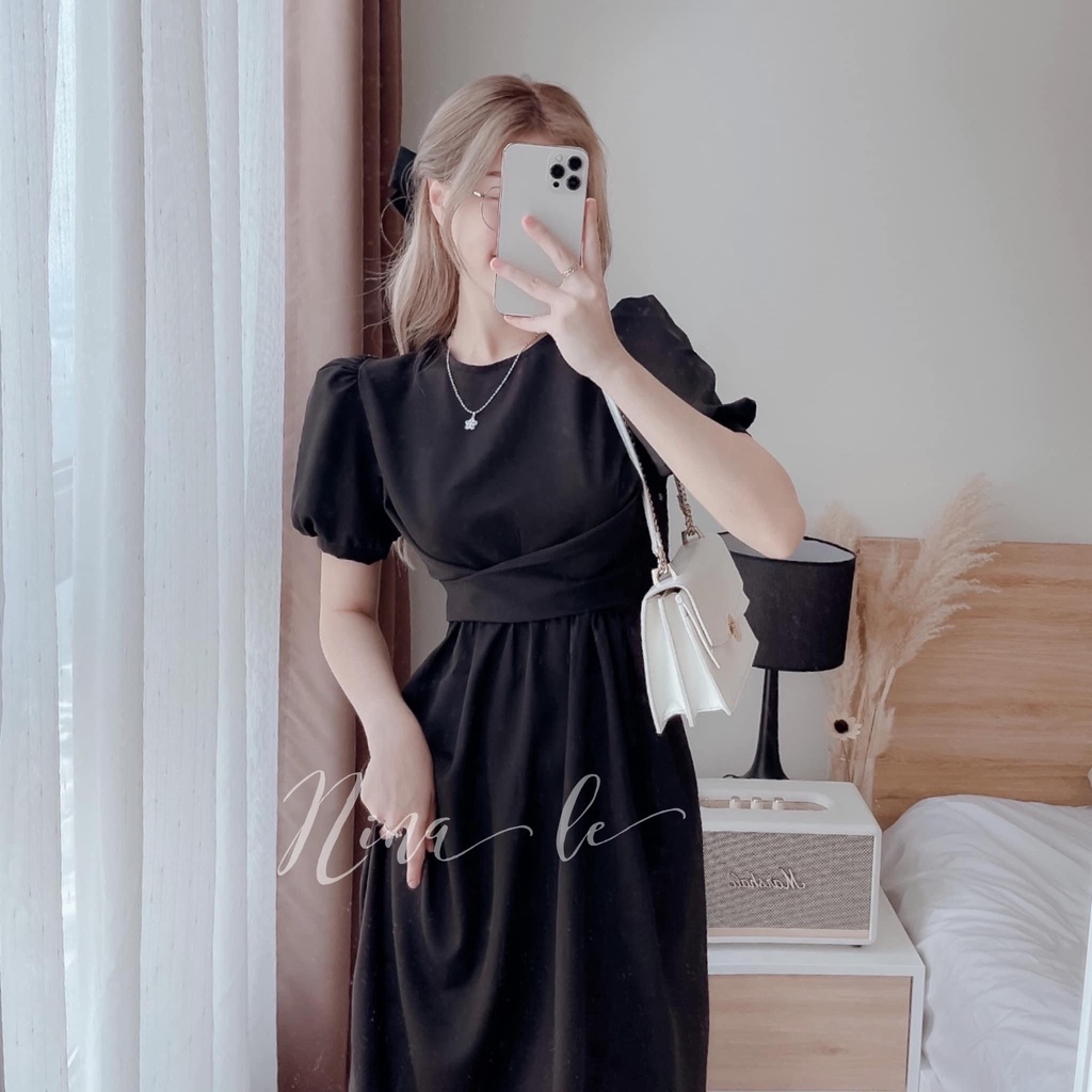 ĐẦM MIDI CHÉO NGỰC TRƠN 3 MÀU