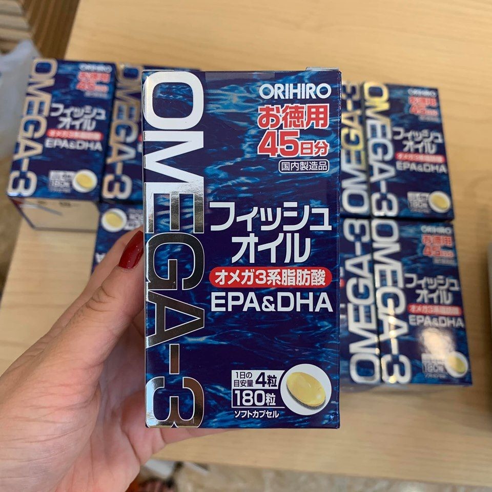 Viên Uống Dầu Cá OMEGA 3 ORIHIRO Nội Địa Nhật Bản 180 Viên - SAKUKO