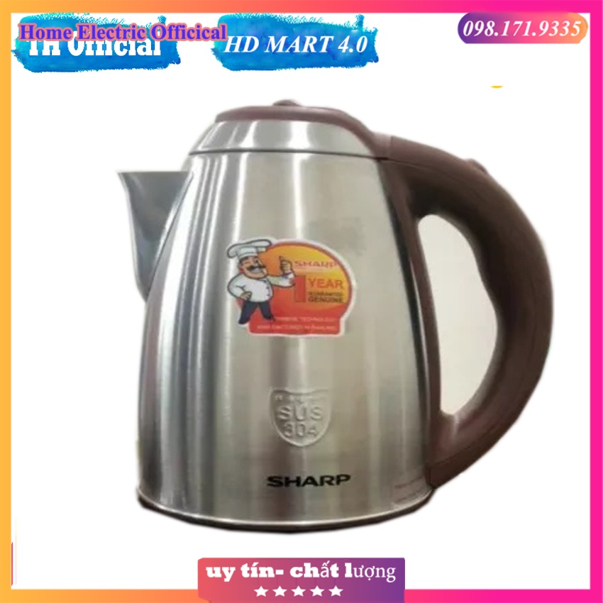 Ấm siêu tốc Sharp KS-102 dung tích 2 Lít, Công suất 1800W - Ấm đun siêu tốc - Bảo hành 12 tháng