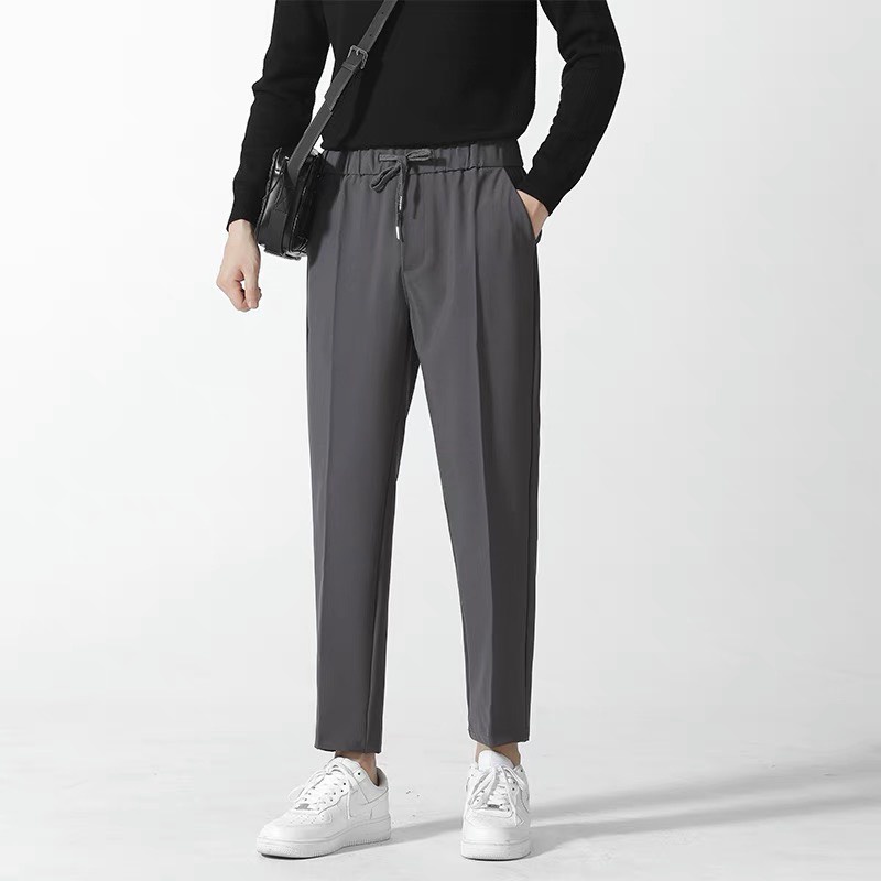 Quần âu nam cạp chun có dây ,quần baggy nam ống rộng dáng âu phong cách hàn quốc , co giãn nhẹ mặc rất thoải mái