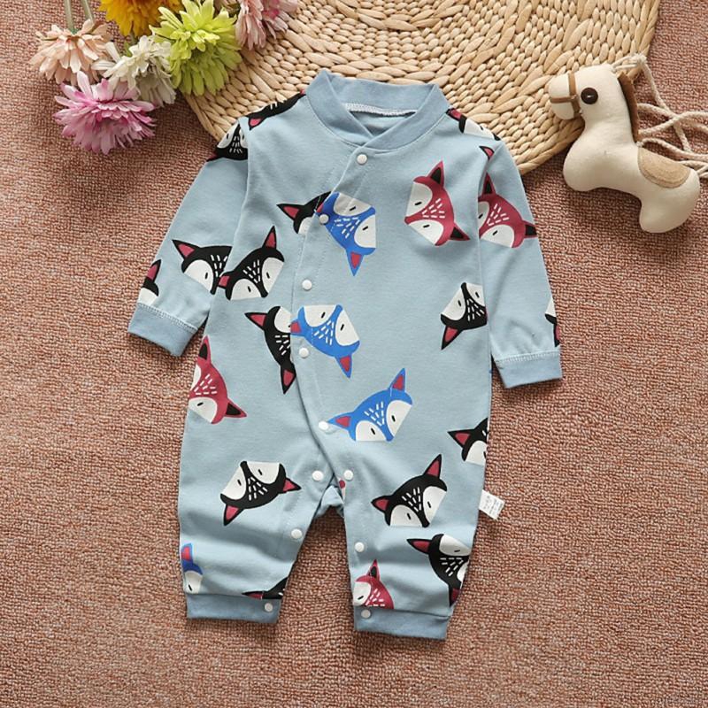 Áo liền quần dài tay in hình động vật dễ thương dành cho trẻ em