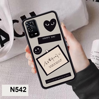 Ốp Oppo A55 4G / A55 5G bộ hình caro trái tim đen trắng hồng bong bóng dễ thương