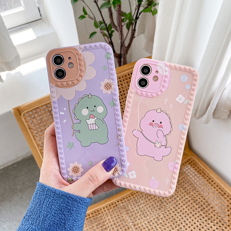 Ốp điện thoại mềm hình khủng long cho iPhone 13mini 12mini 13 12 11 Pro Max 6 6s 7 8 Plus XR X XS MAX SE 2020