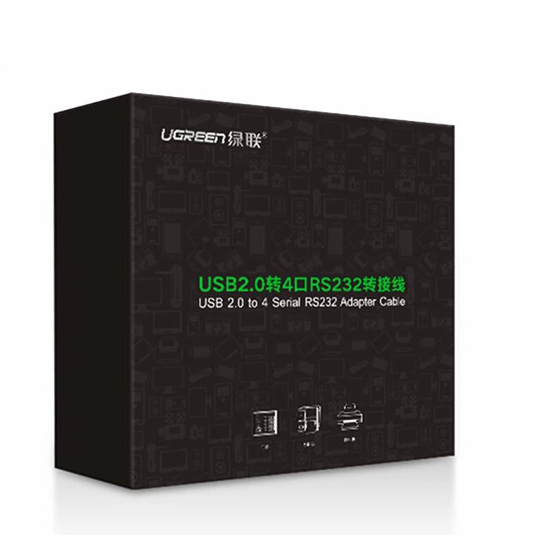 Cáp Chuyển USB 2.O Sang 4 Cổng RS 232 (USB TO 4 COM) Ugreen 30770 Chính Hãng