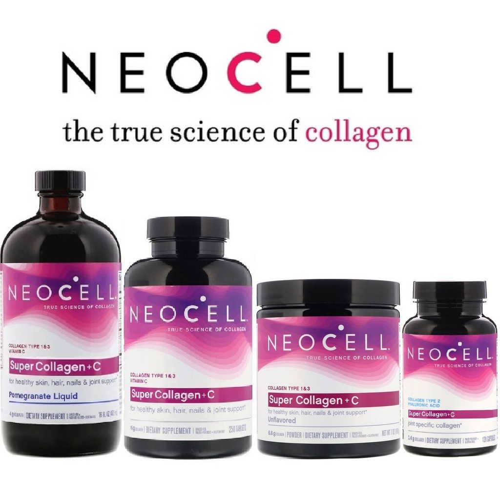 NEOCELL SUPER COLLAGEN +C tuýp type 123 joint complex tốt cho da tóc móng bột 200g 120 250 360 viên