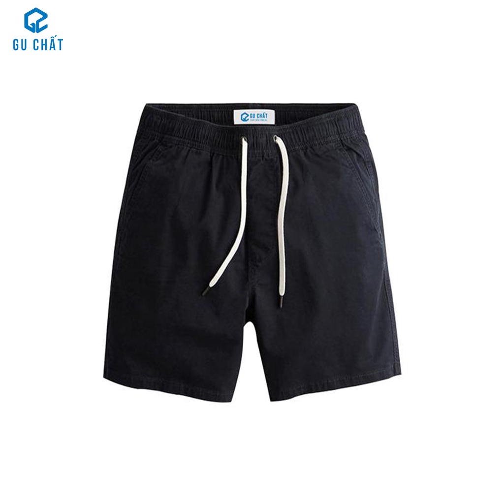 Quần Short GU CHẤT, Vải Kaki Nam Có Dây Rút GUQ02