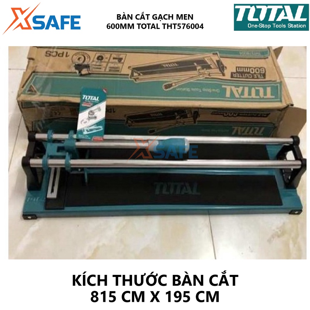 Bàn cắt gạch men TOTAL THT576004 Dụng cụ cắt gạch 600mm, cắt tối đa 600mm, kèm 2 lưỡi hợp kim, cắt gạch men, lát nền,...