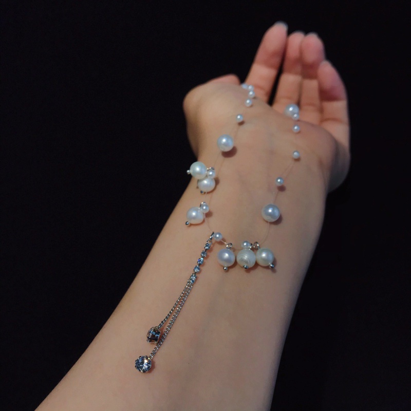 Vòng cổ Hình Nơ Đính Ngọc Trai Và Kim Cương Lấp Lánh Sang Trọng Dành Cho Nữ 2022