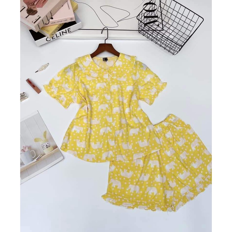 Đồ bộ đùi cổ sen chất vải tole F21