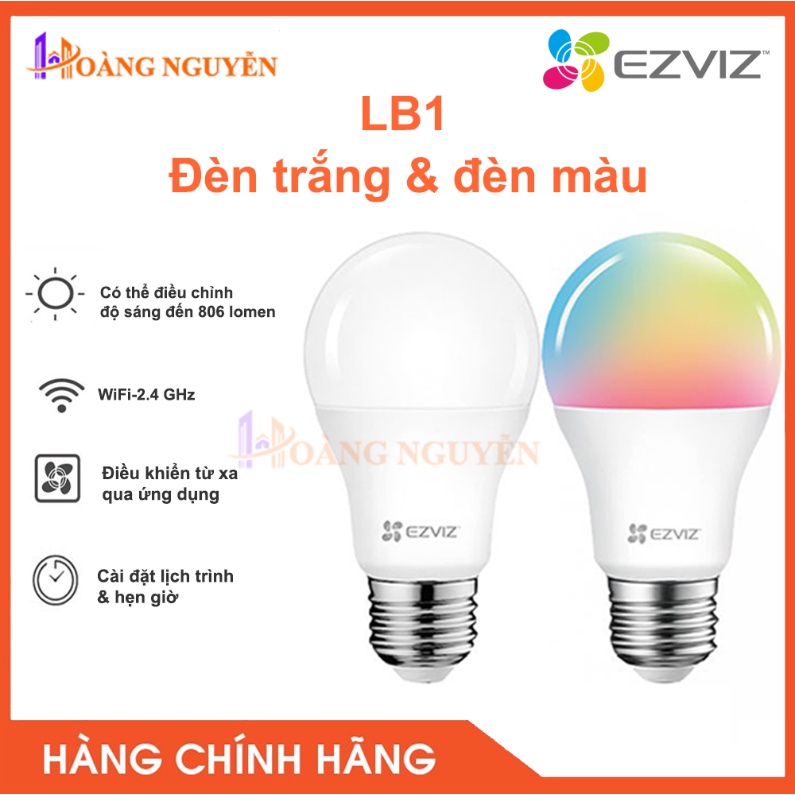 [NHÀ PHÂN PHỐI] Bóng Đèn Led Wifi EZVIZ - Điều Khiển Bằng Giọng Nói, Điện Thoại,  Chuyển Đổi Nhiệt Độ Màu Sắc