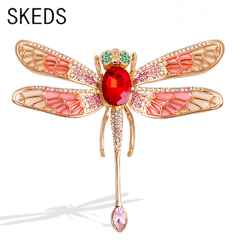 Ghim Cài Áo Hình Chuồn Chuồn Đính Đá Pha Lê Thời Trang