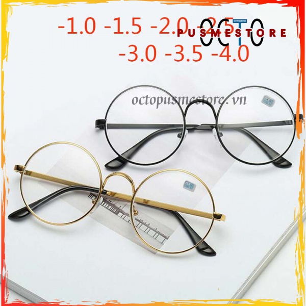 Kính Cận Gọng Tròn Cổ Điển Bằng Kim Loại Có Độ Cận -1.0 -1.5 -2.0 -2.5 -3.0 -3.5 -4.0 Cho Nam Nữ
