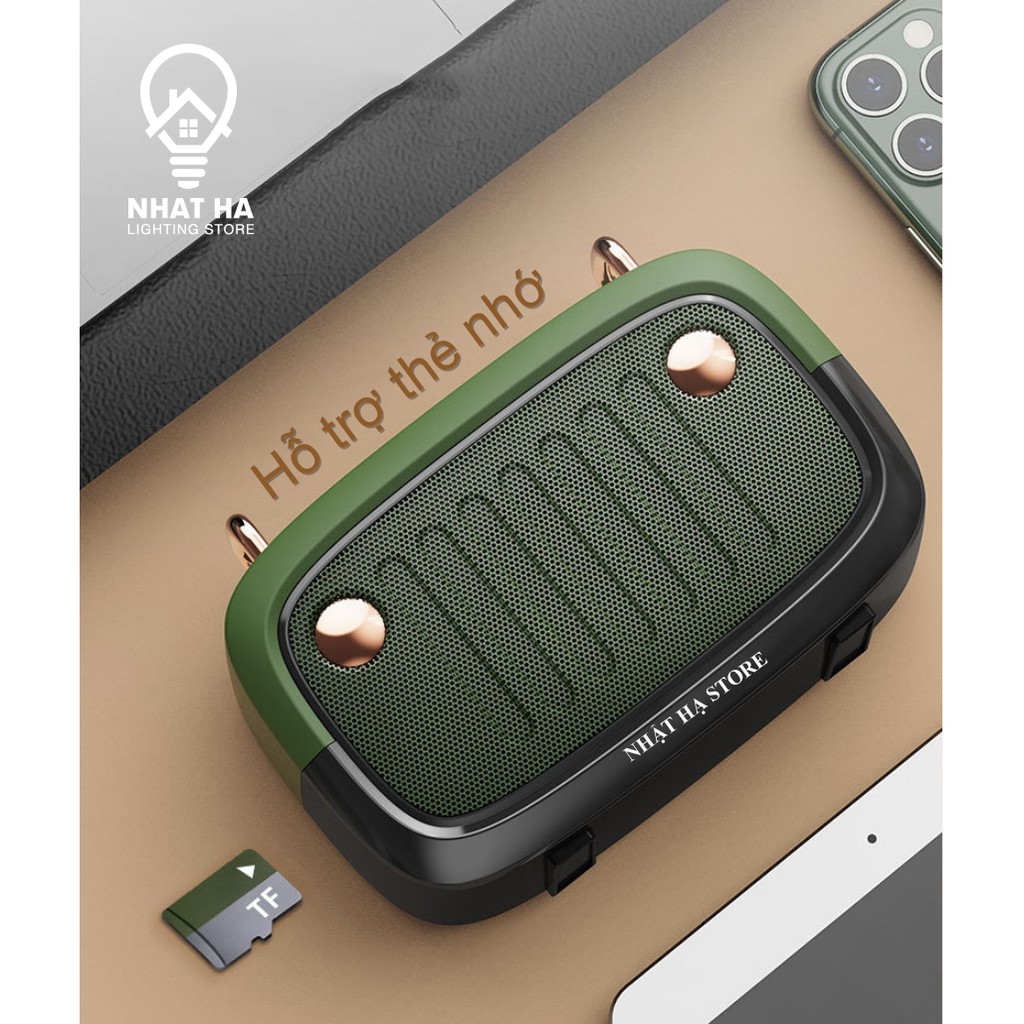 Loa Bluetooth Mini Dễ Thương RETRO BS32, Loa Nghe Nhạc Bluetooth Hỗ Trợ Thẻ Micro SD, USB, Nghe đài FM