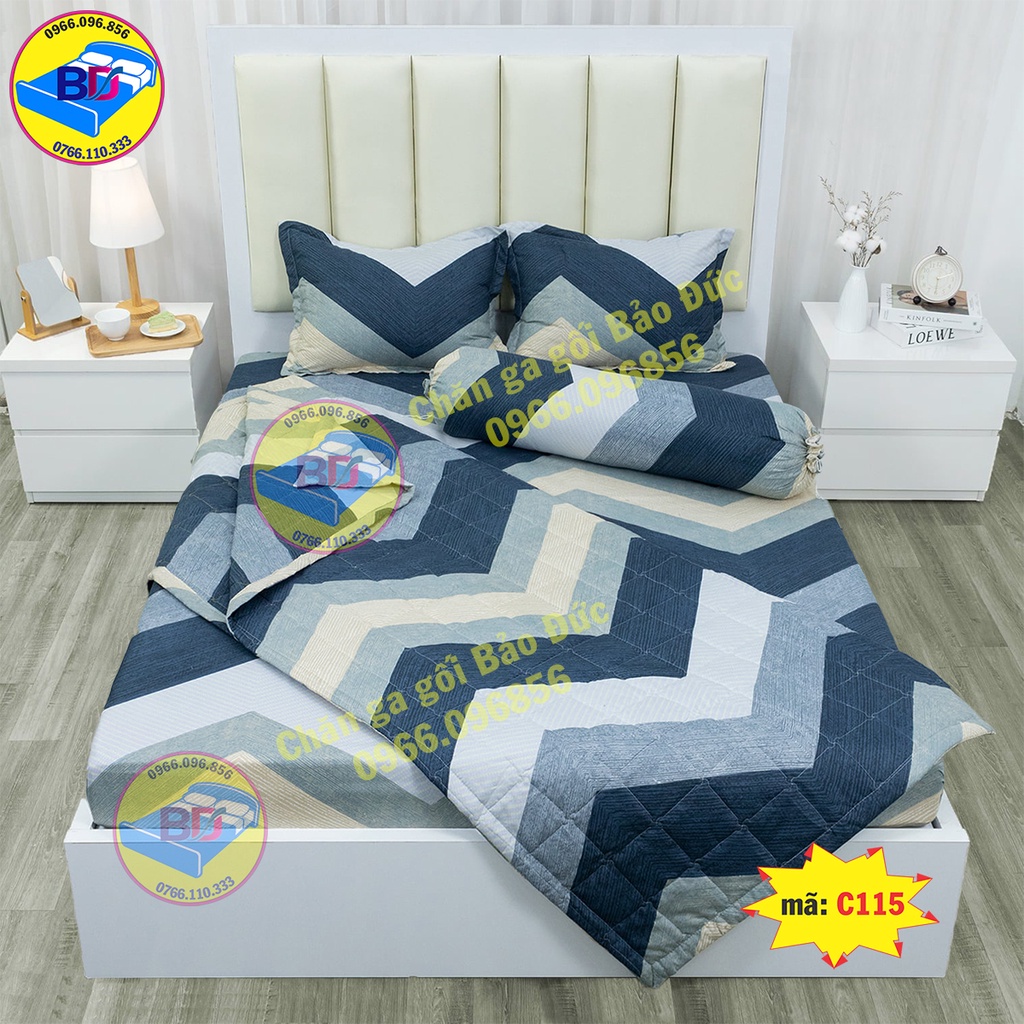 Bộ chăn ga gối sét hè 5 món chăn hè trần bông cao cấp