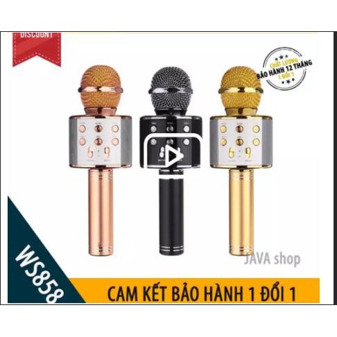 Micro Karaoke KIÊM Loa Bluetooth WS-858 giá rẻ |NgaAnh