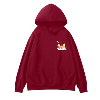 ÁO HOODIE NỈ BÔNG CUTE CORGI