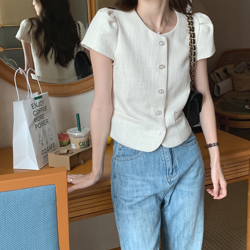 Áo Sơ Mi Ngắn Tay Thiết Kế Mới Thanh Lịch 52202