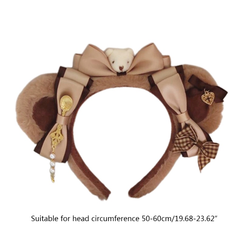 Flgo Băng Đô Cài Tóc Hình Tai Gấu Dễ Thương