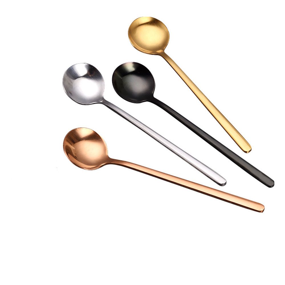 CONOPERY Muỗng tròn thép không gỉ 304 nhiều màu sắc phản quang tùy chọn phong cách Bắc Âu